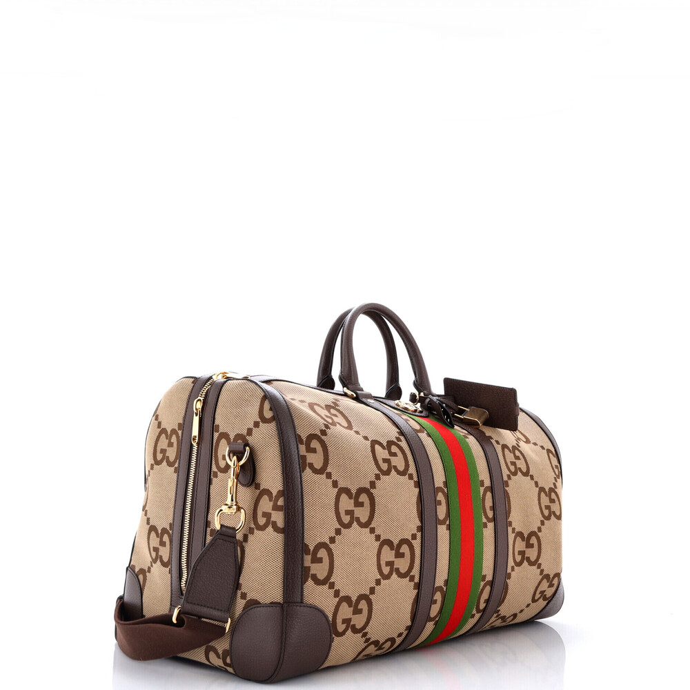 Gucci Large Savoy Web Convertible Duffle Bag Jumbo GG Canvas - Picture 2 of 5